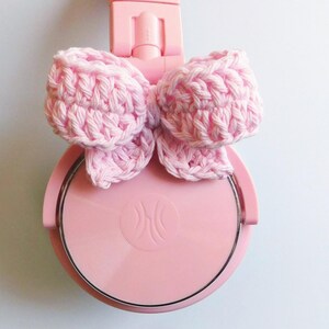 Crochet Bow Headphone Accessory, Cute Headphone Charm, Bow Bag Charm, Cute Gift For Her, Cute Car Decor Gift, Hair accessory bild 8
