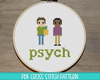 Psych Shawn and Gus Cross Stitch Pattern