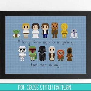 Star Wars Set w/Quote Cross Stitch Pattern