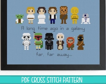 Star Wars Set w/Quote Cross Stitch Pattern