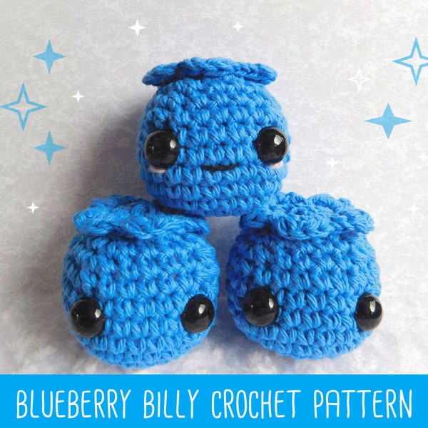 No Sew Blueberry Crochet Pattern, Blueberry Amigurumi Crochet Pattern, Blueberry Crochet Pattern, No-Sew Crochet