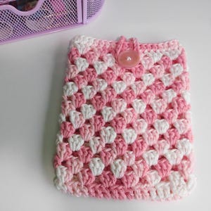 Crocheted Pink Kindle Sleeve Cover - Pink Ombre Kindle Paperwhite Sleeve - Tablet or E-Reader Sleeve