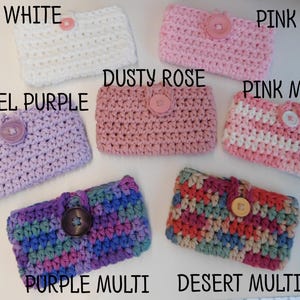 Monedero de tarjetas de crochet, tarjetero de crochet, monedero para tarjetas