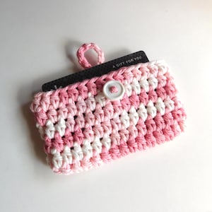 Monedero de tarjetas de crochet, tarjetero de crochet, monedero para tarjetas