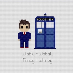 Doctor Who 10th Doctor Large Cross Stitch Pattern