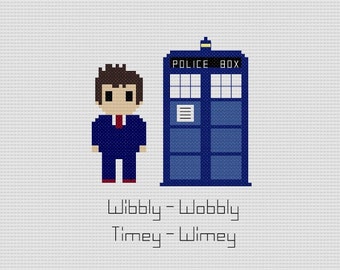 Doctor Who 10th Doctor Large Cross Stitch Pattern