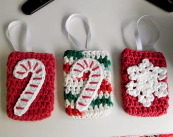 Crocheted Holiday Gift Card Holder Ornament: Handmade Christmas Ornament Gift Card Holder, Christmas Tree Decoration