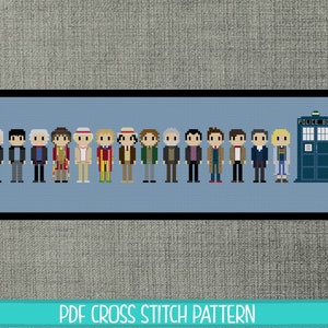 Doctor Who All Doctors Cross Stitch Pattern