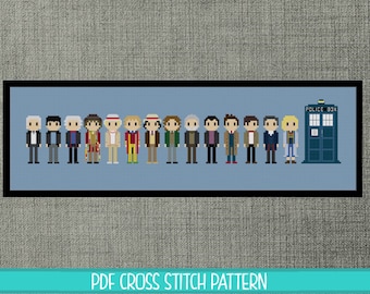 Doctor Who All Doctors Cross Stitch Pattern
