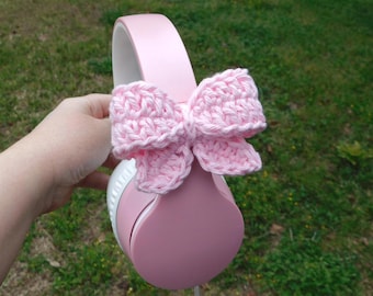 Crochet Bow Headphone Accessory, Cute Headphone  Charm, Bow Bag Charm, Cute Gift For Her, Cute Car Decor Gift, Hair accessory