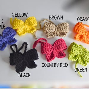Crochet Bow Headphone Accessory, Cute Headphone Charm, Bow Bag Charm, Cute Gift For Her, Cute Car Decor Gift, Hair accessory bild 10