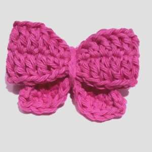 Crochet Bow Headphone Accessory, Cute Headphone Charm, Bow Bag Charm, Cute Gift For Her, Cute Car Decor Gift, Hair accessory Custom - Hot Pink