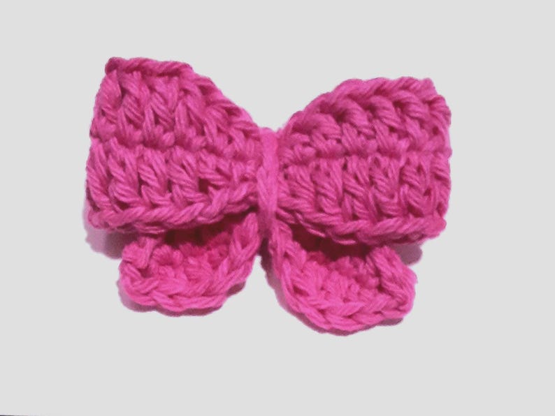 Crochet Bow Headphone Accessory, Cute Headphone Charm, Bow Bag Charm, Cute Gift For Her, Cute Car Decor Gift, Hair accessory Custom - Hot Pink