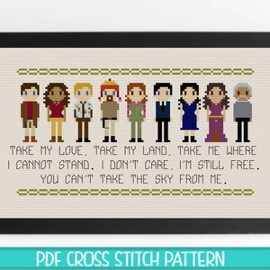 Firefly Song Quote Cross Stitch Pattern - 3 Quote Variations