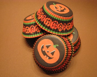 75 Premium Pumpkin Halloween Cupcake Wrappers/ Baking Cups/ Cupcake Liners