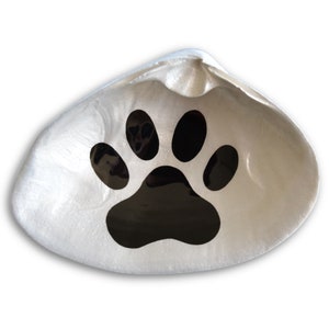 Paw Print Shell Dish - Spoon Rest, Ring Holder, Jewelry Holders, Trinket Dishes, Catchall Bowl - Hand Painted Clam Shells With Resin Finish