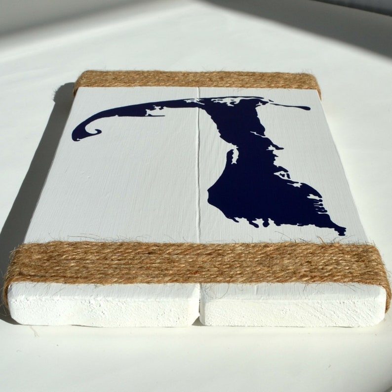 Cape Cod Sign With Decorative Rope Cape Cod Silhouette Wall Etsy