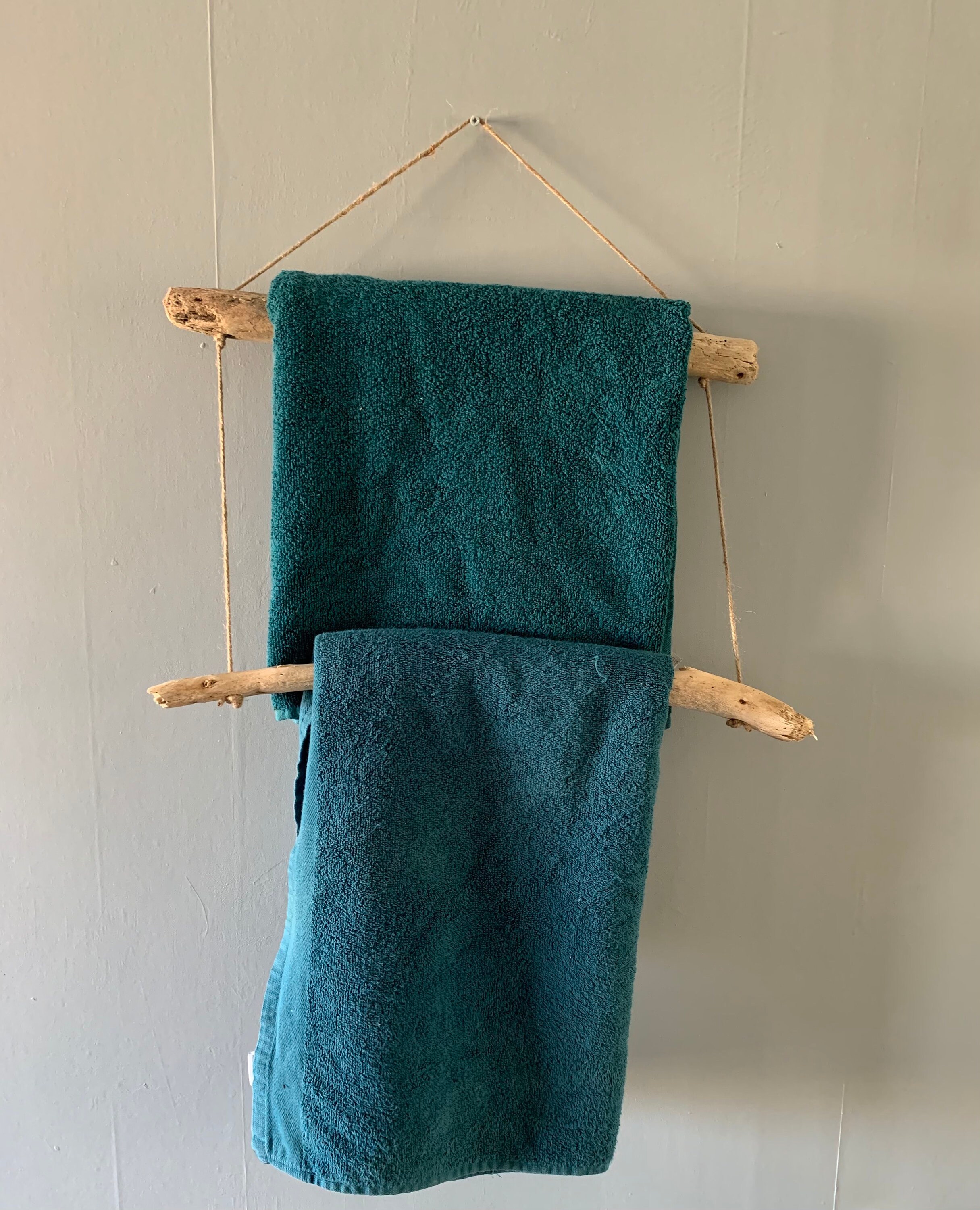 Handmade unique driftwood towel rack. Etsy