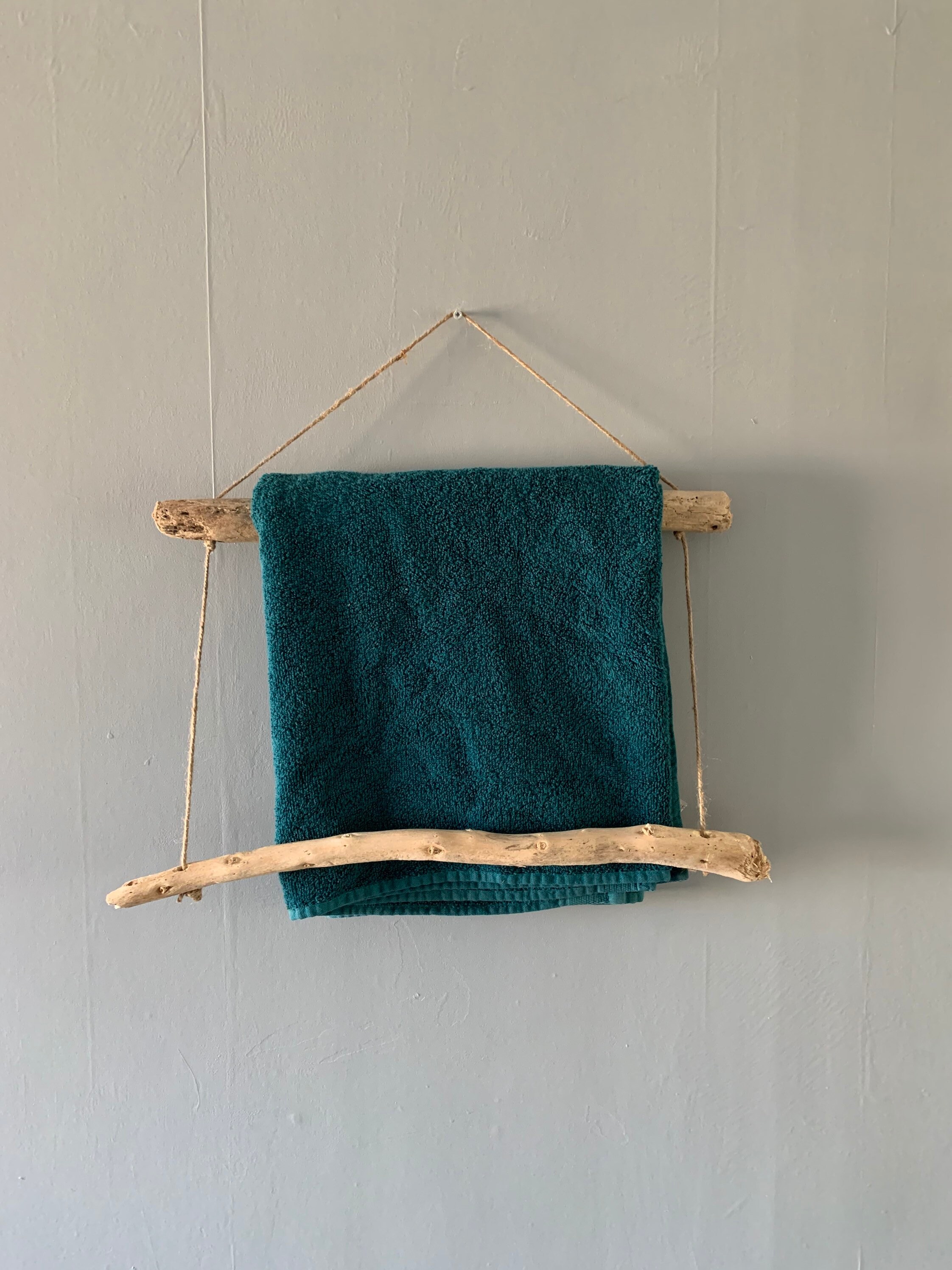 Handmade unique driftwood towel rack. Etsy