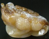 Jade Toad Chinese Grade A White Tan Hetian Jadeite Artifact Stunning Ancient Hand Carved Museum Piece