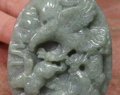Jade Pendant Eagle Hunting Rabbit Certified Documented Undyed 100 Natural Grade A Flawless Ancient Hand Carved Jadeite Museum Pc.