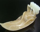 Jade Cicada Chinese Grade A White Tan Hetian Jadeite Artifact Stunning Ancient Hand Carved Museum Piece