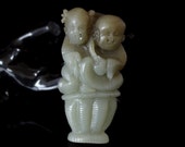 Jade Basket Children Chinese AAA Grade Flawless Iridescent White Jadeite Artifact Stunning Ancient Hand Carved Museum Piece