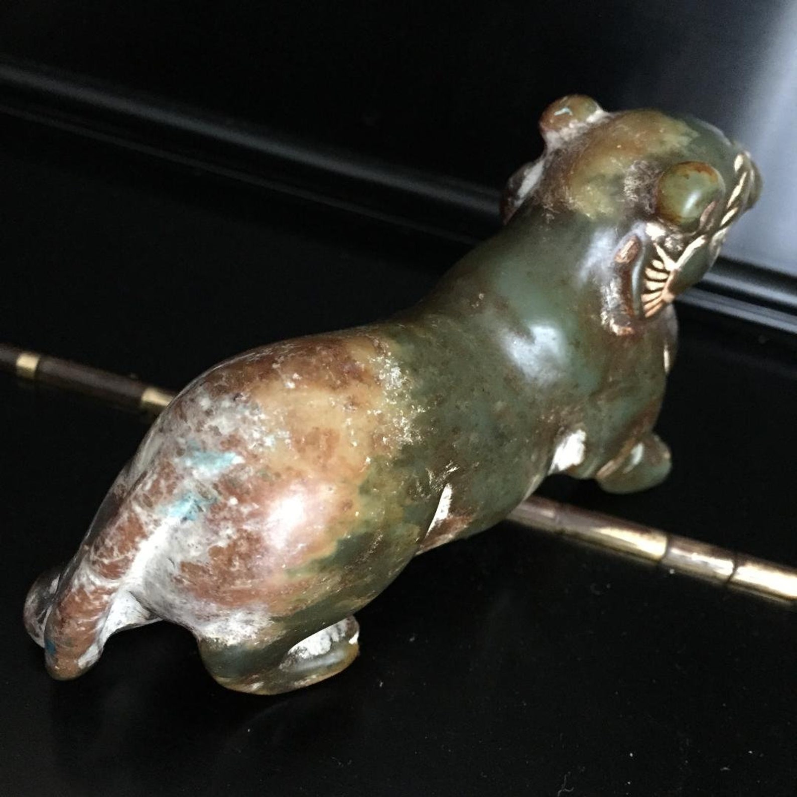 Jade Lion Chinese Green Jadeite Statue Figure on Handsome Etsy