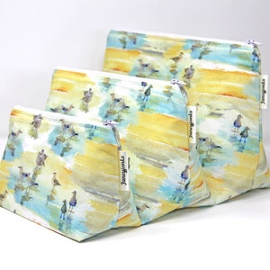 Seagulls on the Beach Make-up and Wash Bag, Great Gift, Different sizes available, Fully Machine Washable, Waterproof Lining