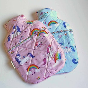 Dreamy Unicorns Hot Water Bottle Cover, Fleece Backed for Extra Comfort, Different Colours available, Perfect Gift for Christmas