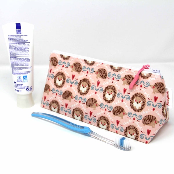 Hedgehogs Toothbrush Bag, Sleepover Wash Bag, Makeup and Wash Bags, Other sizes available | Great Gift for children