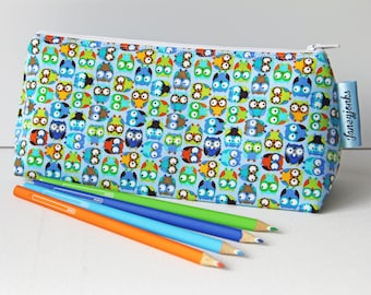 Cute Mini Owls Pencil Case, Washable lining, Different colours available, Lovely Gift