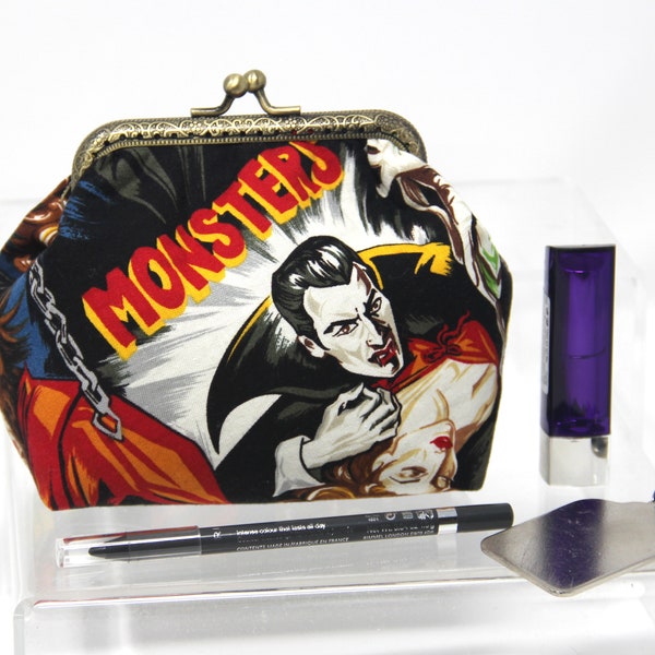 Retro Vintage Classic Horror Film Box Purse, Fully Lined, Kiss Lock Clasp, Other sizes and matching bag available, Gifts for Goths