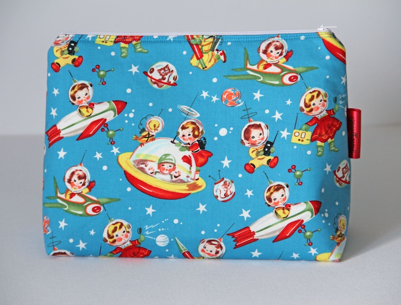 Cute Vintage Style Rocket Rascals Make-up and Wash Bags, Retro Chic ...