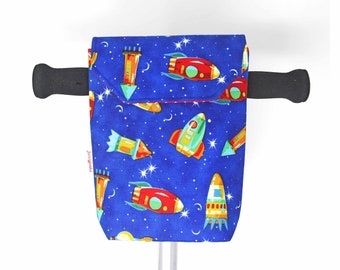 Space Rockets Micro Scooter or bicycle bag, Different sizes available, Water Bottle Bag, Great gift for kids