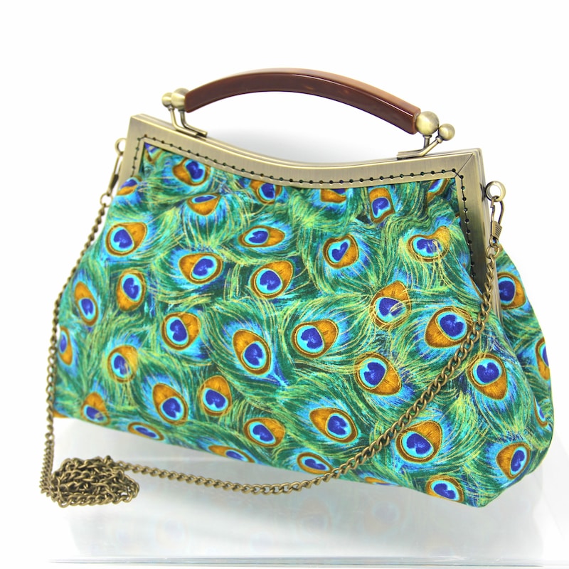 Peacock Feather Pattern Print Luggage Cover Protector