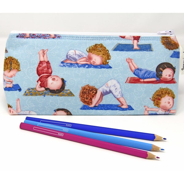 Yoga Positions Pencil Case, Makeup and Wash Bags, Washable Lining, Other sizes available, Great Yoga Gift, Yoga Bags