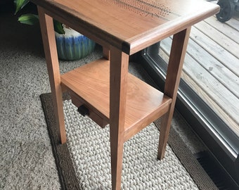 Handcrafted, Wood Cribbage Table, Side Table With Wood Contrast