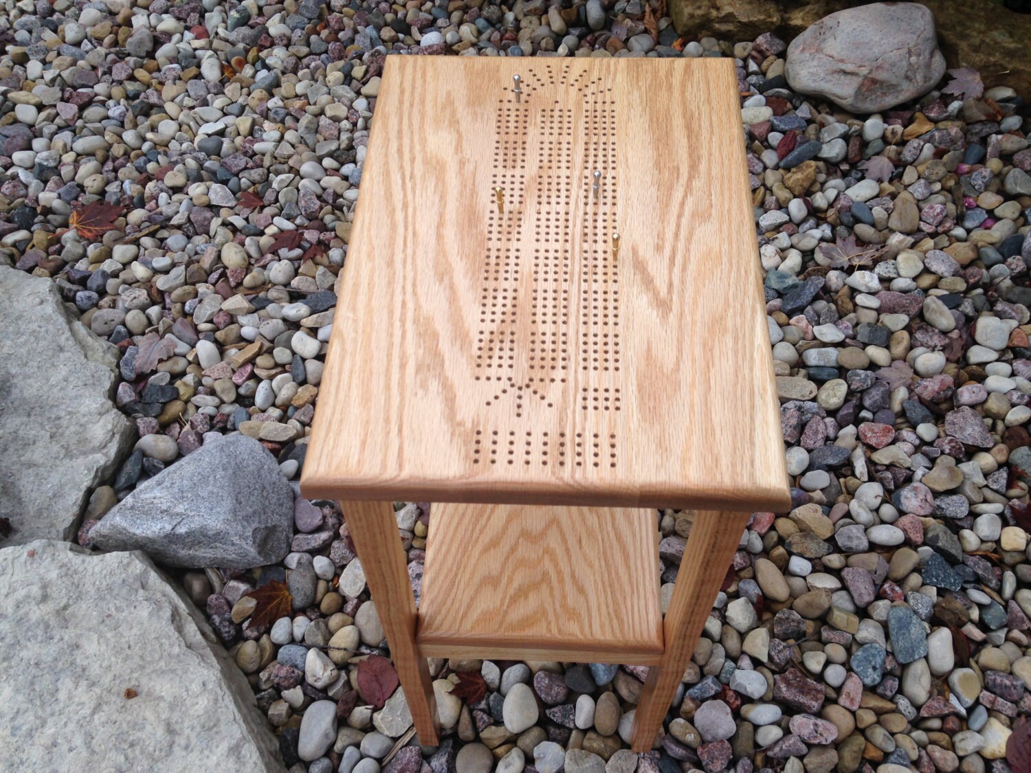 Handcrafted, Wood Cribbage Table, Small Side Table - Etsy