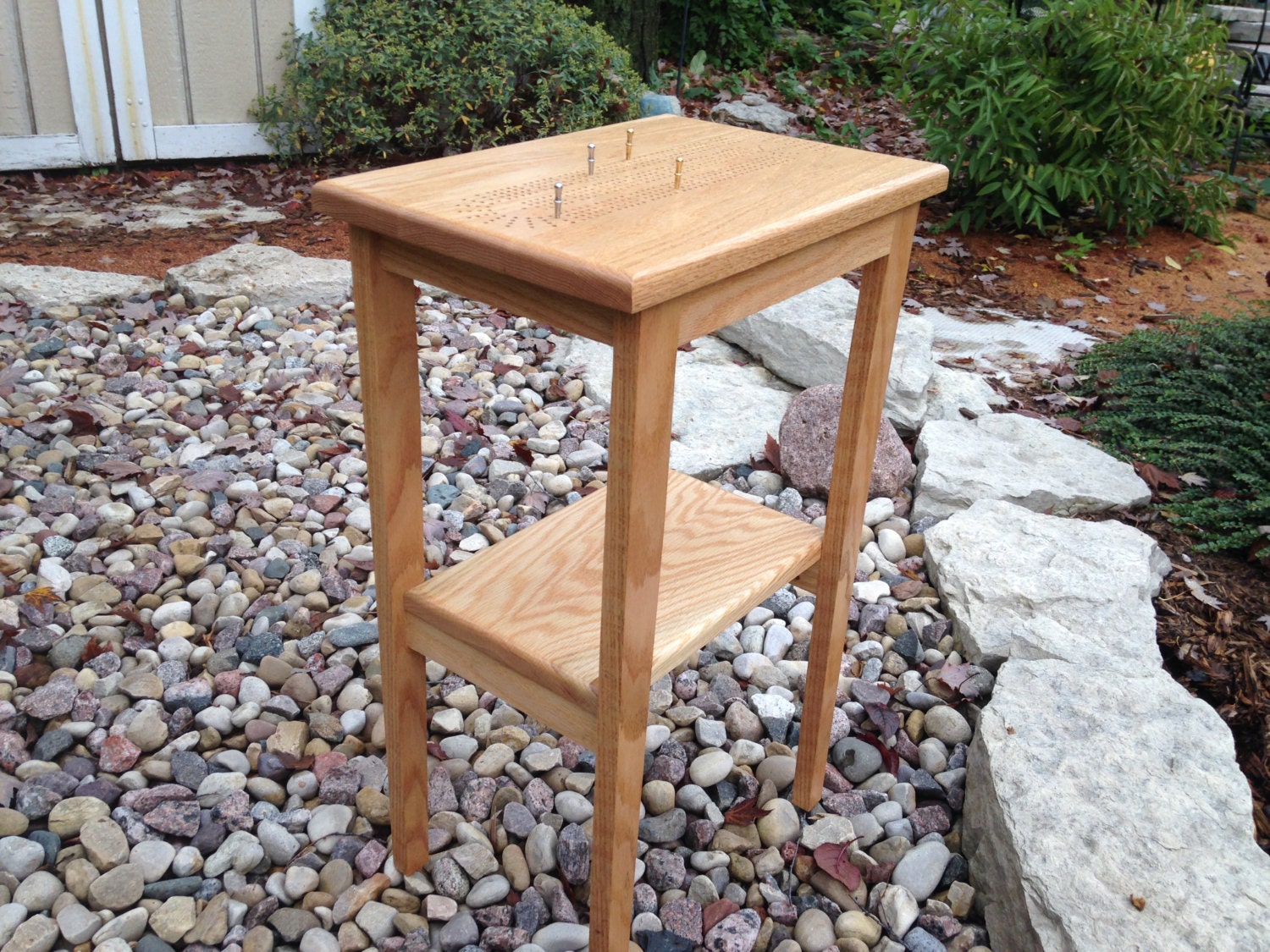 Handcrafted, Wood Cribbage Table, Small Side Table - Etsy