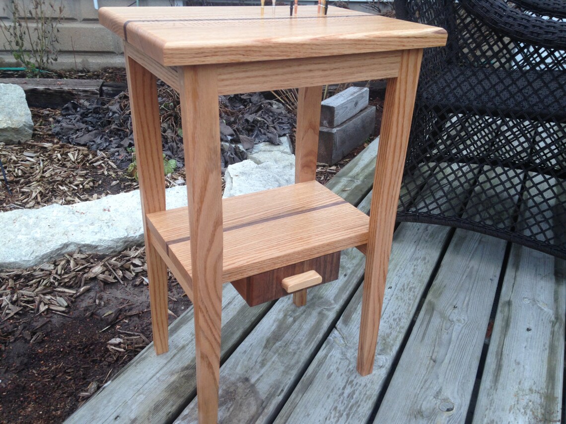 A Hint of Contrast Wood Cribbage Table With Drawer Etsy