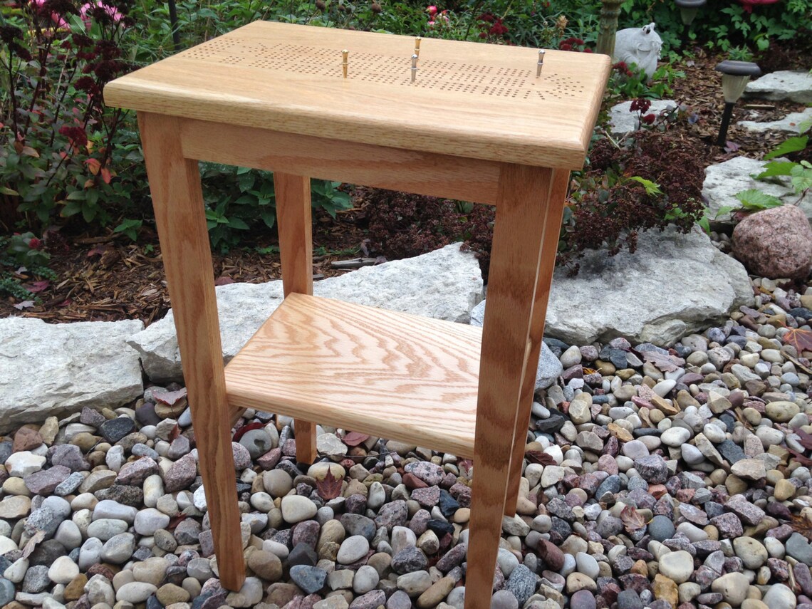 Handcrafted, Wood Cribbage Table, Small Side Table - Etsy