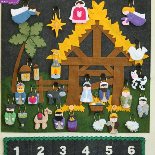 Nativity advent calendar pattern instant digital download etsy