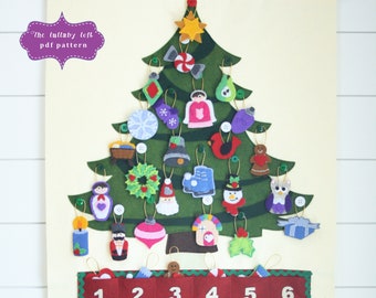 Modèle de calendrier de l'Avent arbre de Noël • 29 décorations • MOTIF • Téléchargement numérique instantané • Joyeux Noël !