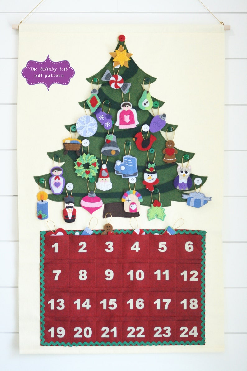 Christmas Tree Advent Calendar Pattern 29 Ornaments PATTERN Instant Digital Download Merry Christmas image 3