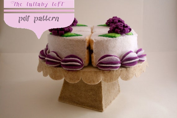 Felt Birthday Cake (2 Tier) --- PDF PATTERN --- with stand Felt Birthday Cake (2 Tier) --- PDF PATTERN --- with stand