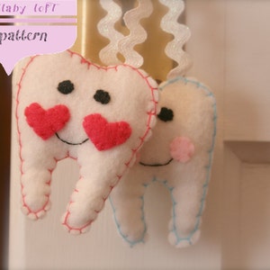 First Lost Tooth Hanging Pillow -- PDF PATTERN --  easy instructions - Instant Download