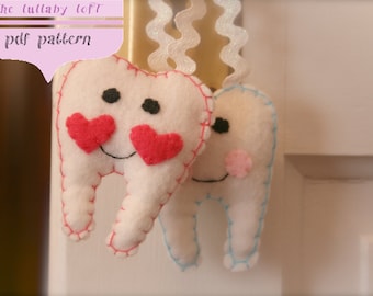 First Lost Tooth Hanging Pillow -- PDF PATTERN --  easy instructions - Instant Download