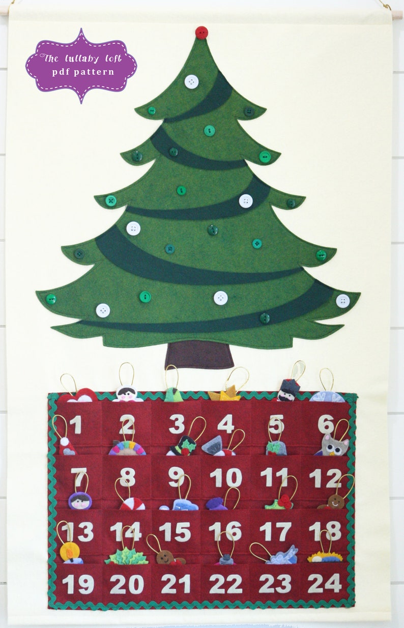 Christmas Tree Advent Calendar Pattern 29 Ornaments PATTERN Instant Digital Download Merry Christmas image 4