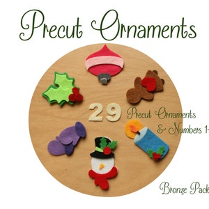 DIY Christmas Tree Advent Kit Packages: Pre-Cut Shapes, Wool Felt #'s • NOT FINISHED • Pattern Sold Separately